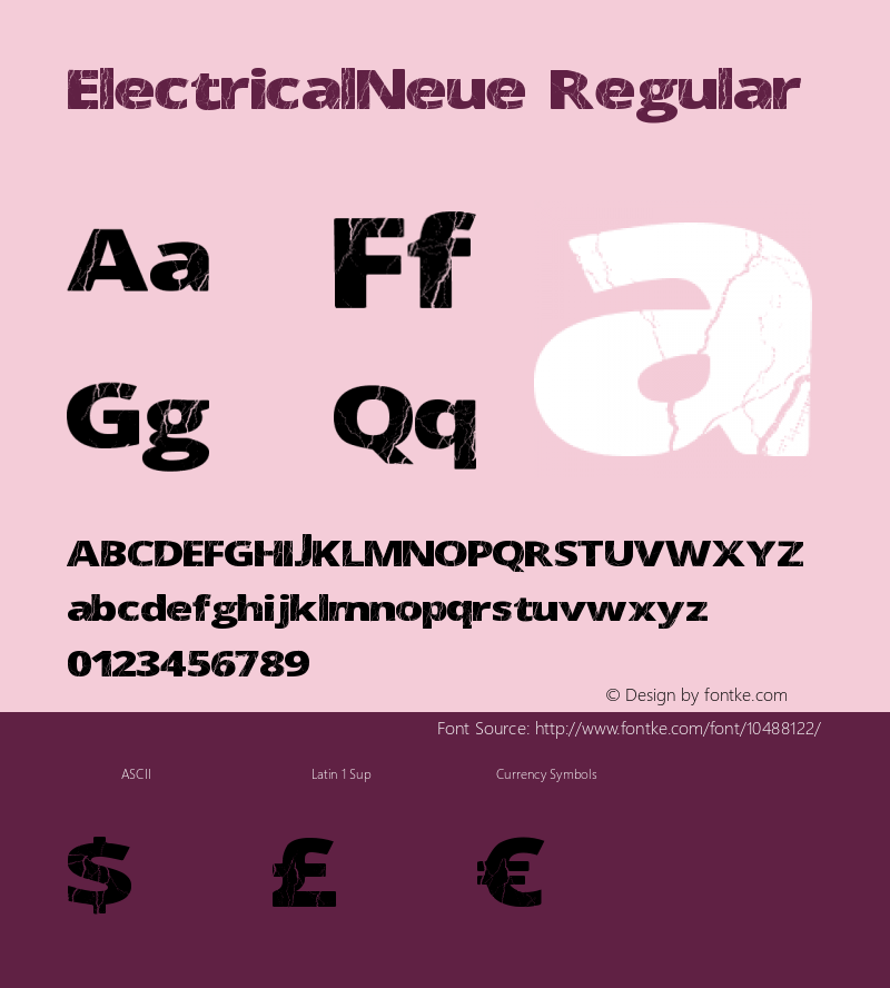 ElectricalNeue Regular Version 1.00 June 8, 2013, initial release Font Sample