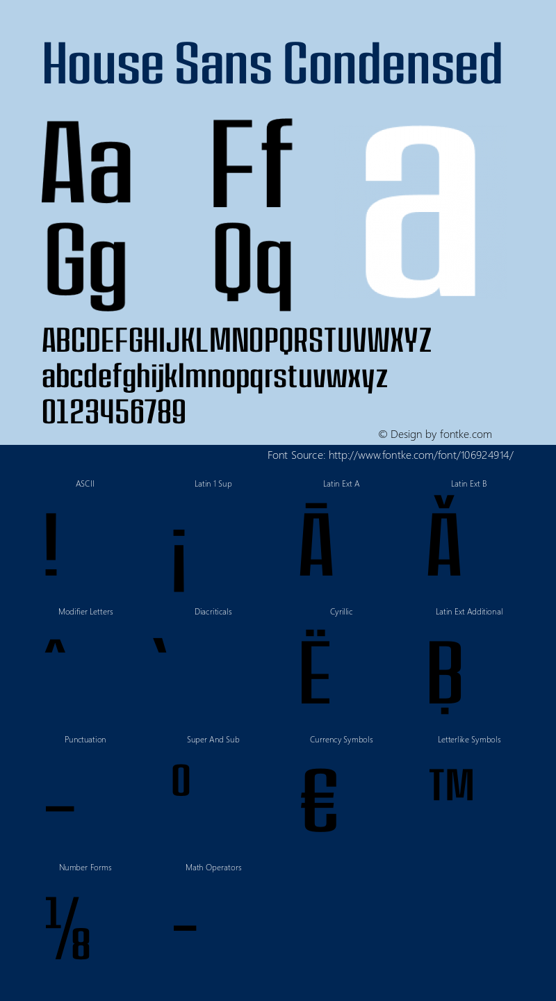 HouseSans-Cond Version 1.000 | wf-rip DC20190105 Font Sample