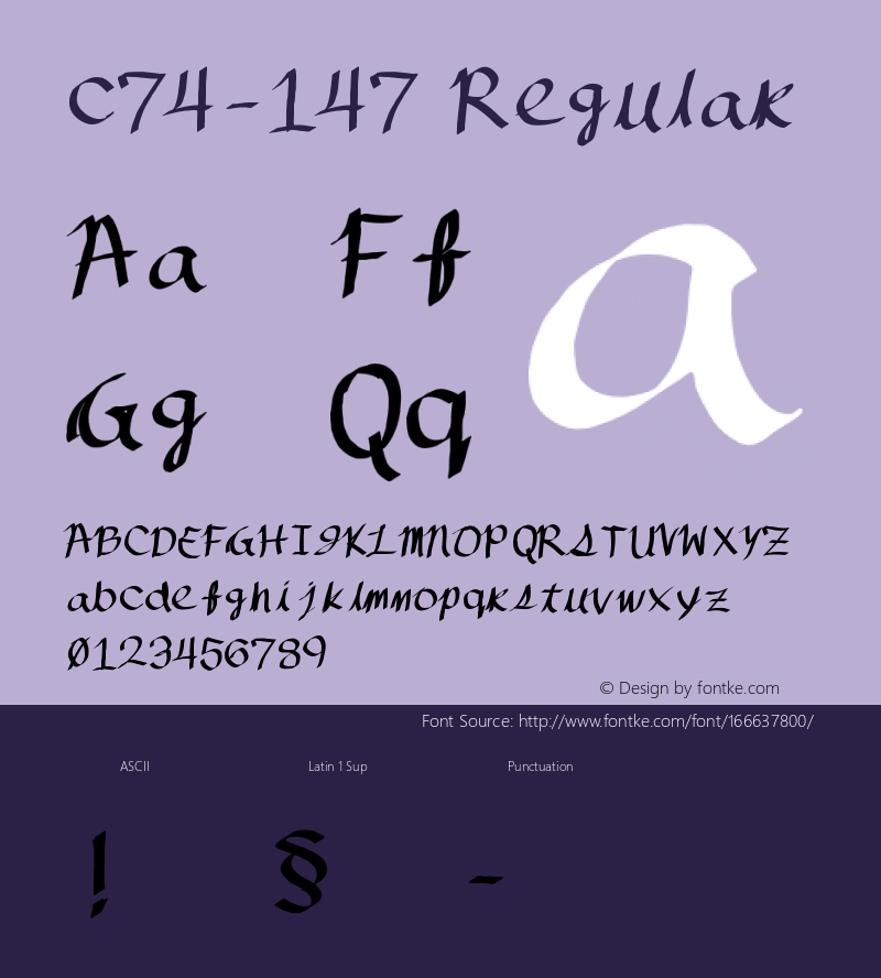 c74-147 1.0 Font Sample