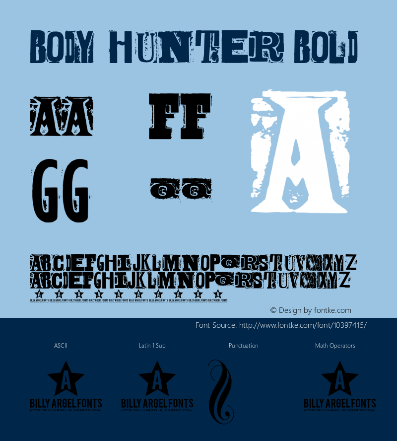 BODY HUNTER Bold Version 1.004 Font Sample