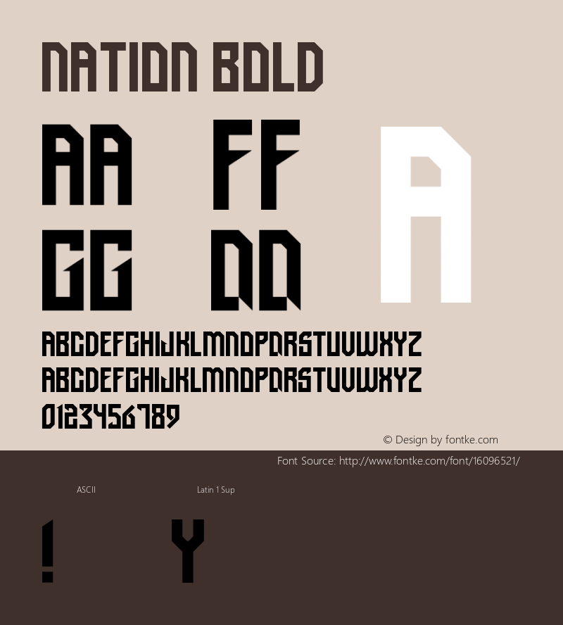 Nation Bold Version 1.000 Font Sample