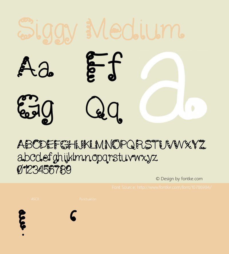 Siggy Medium Version 001.000 Font Sample