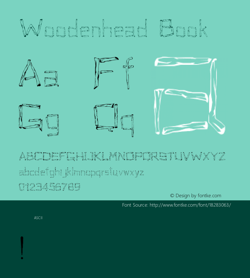 Woodenhead Book Version 1.00 January 18, 200 Font Sample