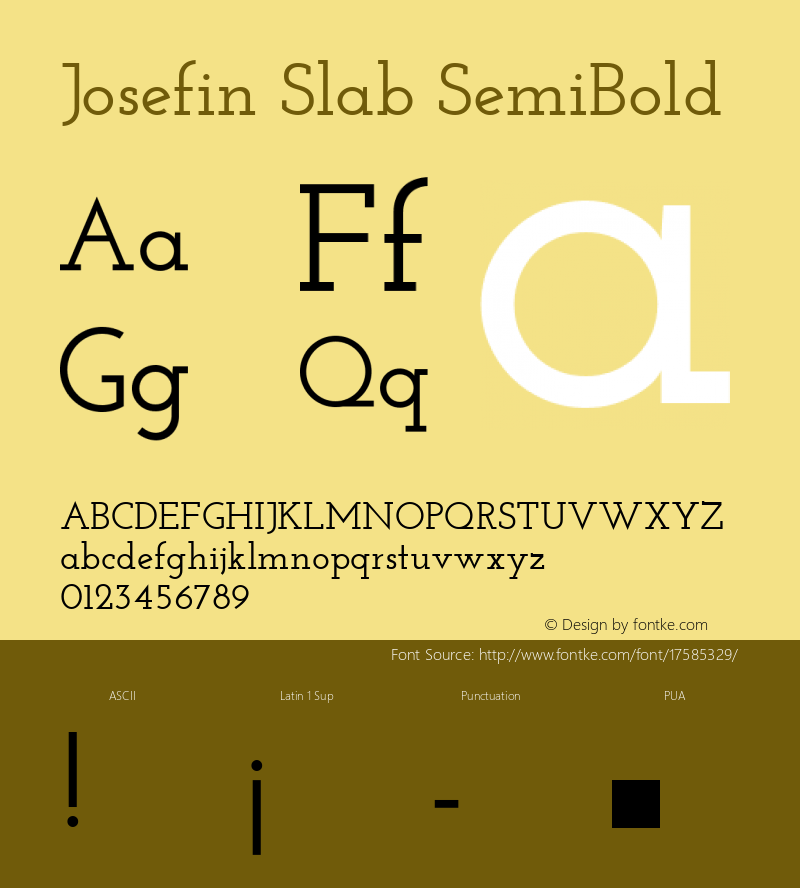 Josefin Slab SemiBold Version 1.000 Font Sample