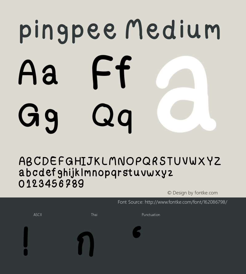 pingpee Version 001.000 Font Sample