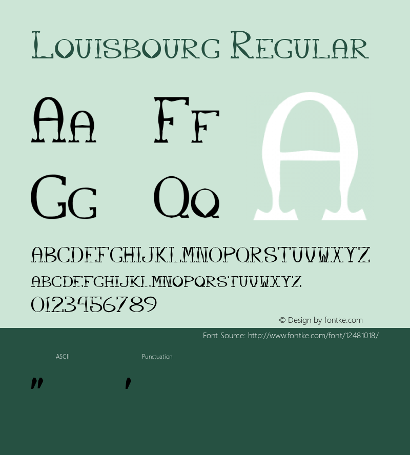 Louisbourg Regular Version 001.000 Font Sample