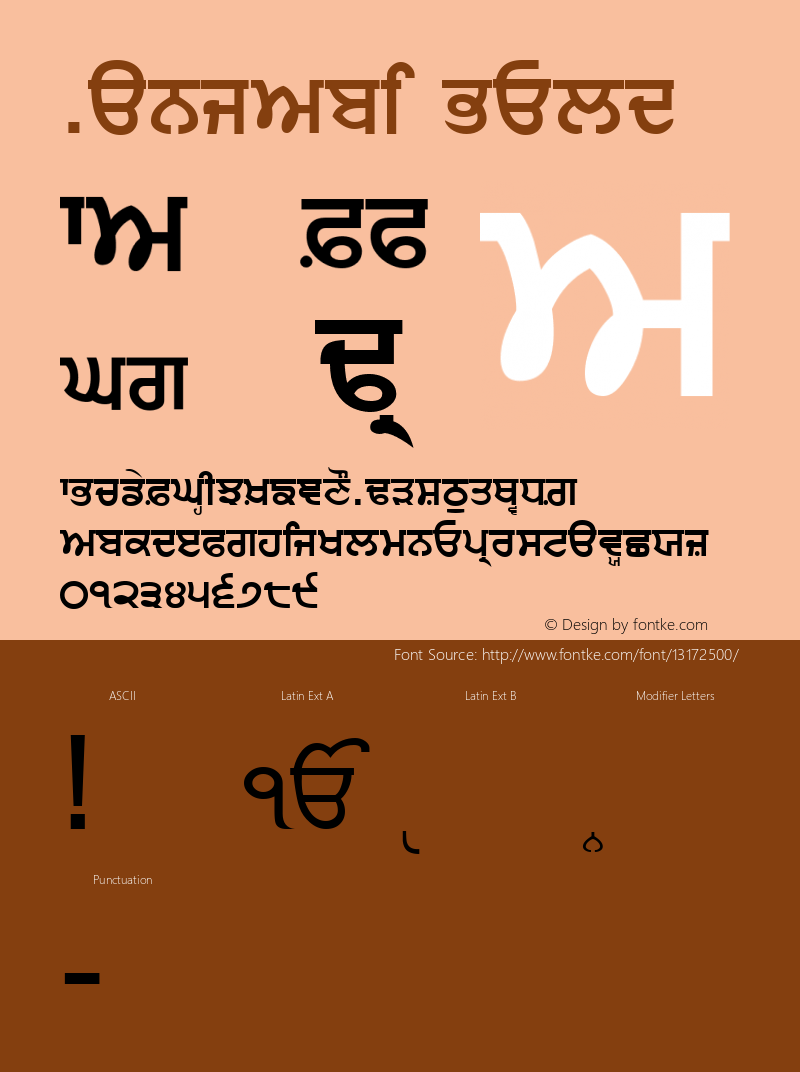 Punjabi Bold Macromedia Fontographer 4.1 8/24/96 Font Sample