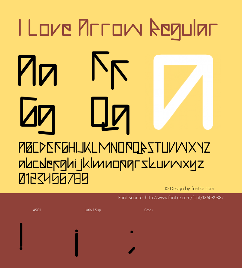 I Love Arrow Regular Version 1.00 April 8, 2014, initial release Font Sample