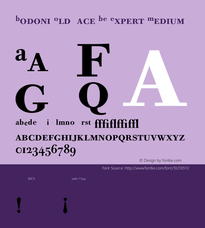 Bodoni Old Face BE Expert Medium 001.000 Font Sample