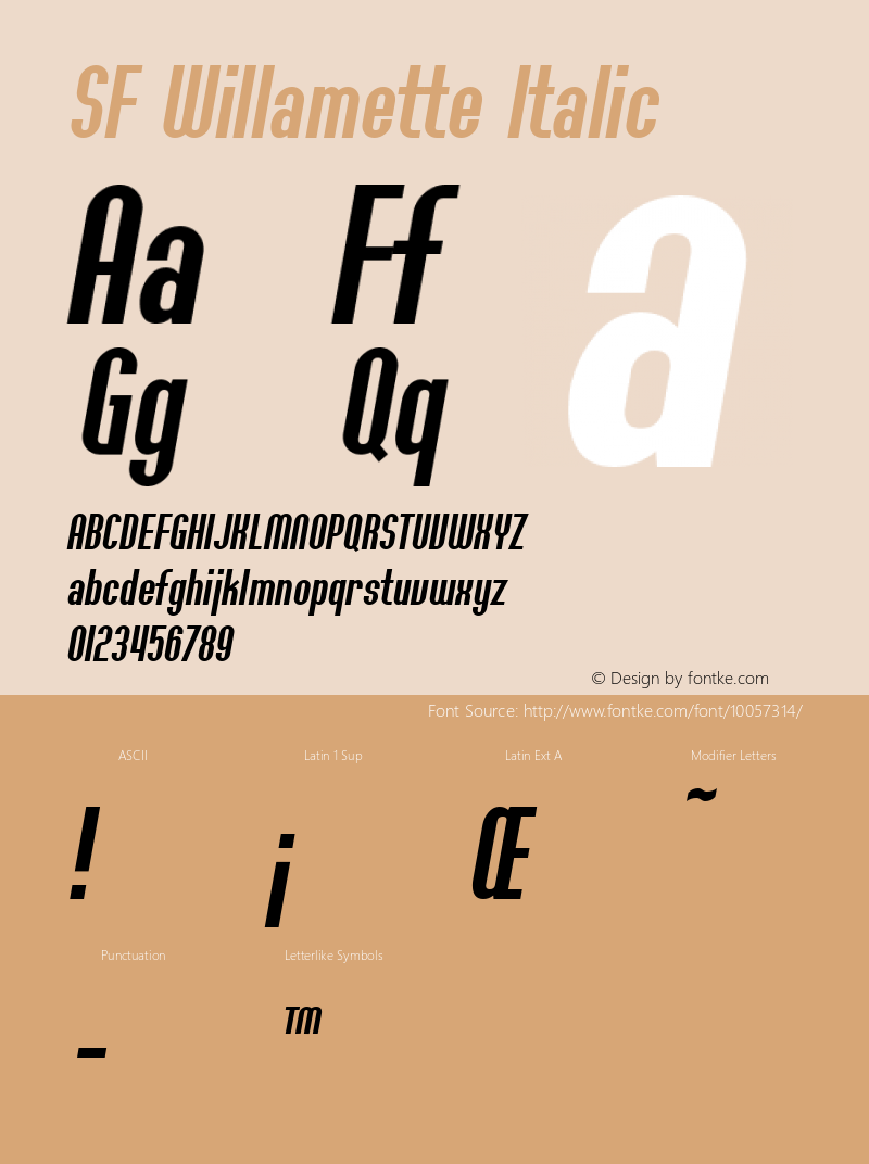 SF Willamette Italic v1.0 - Freeware Font Sample