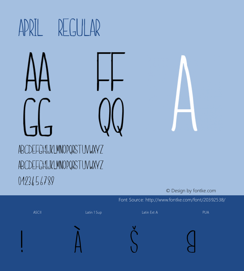 April Version 1.000;PS 001.001;hotconv 1.0.56 Font Sample