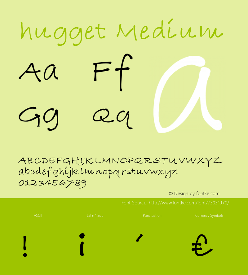 hugget Version 001.000 Font Sample