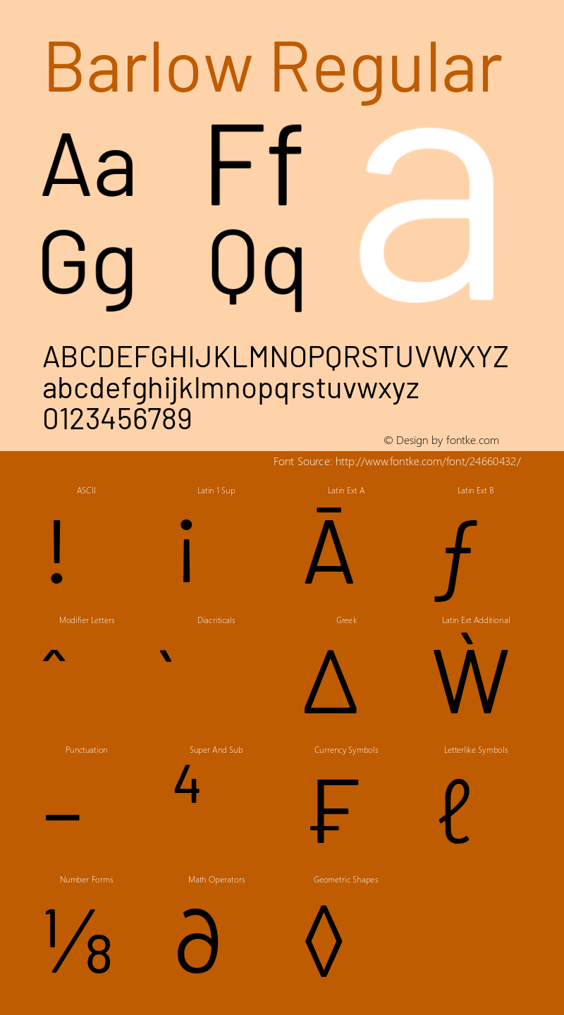 Barlow Regular Version 1.202 Font Sample