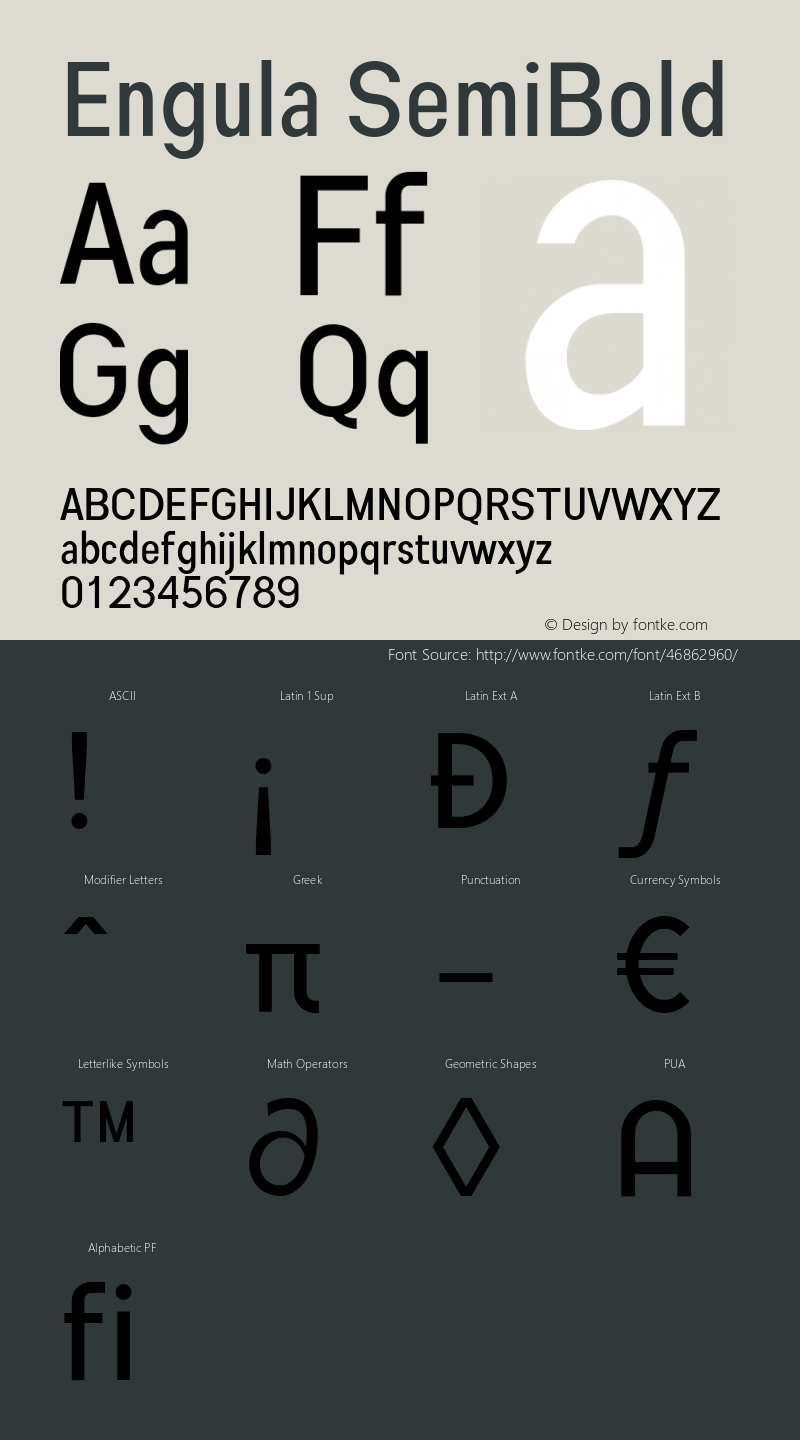 Engula SemiBold Version 1.000 Font Sample