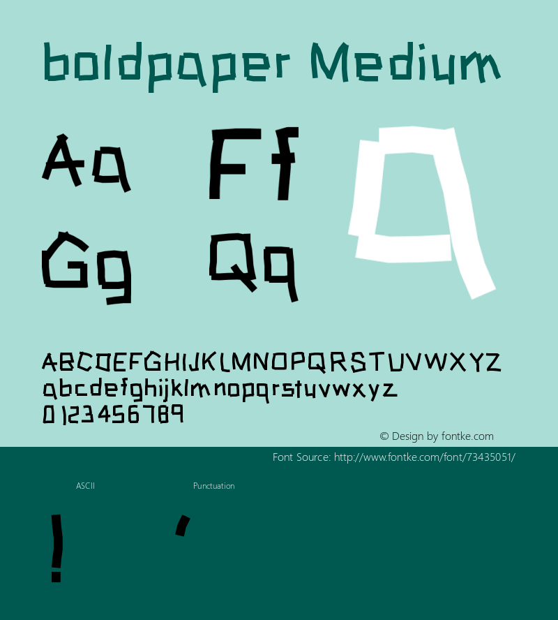 boldpaper Version 001.000 Font Sample