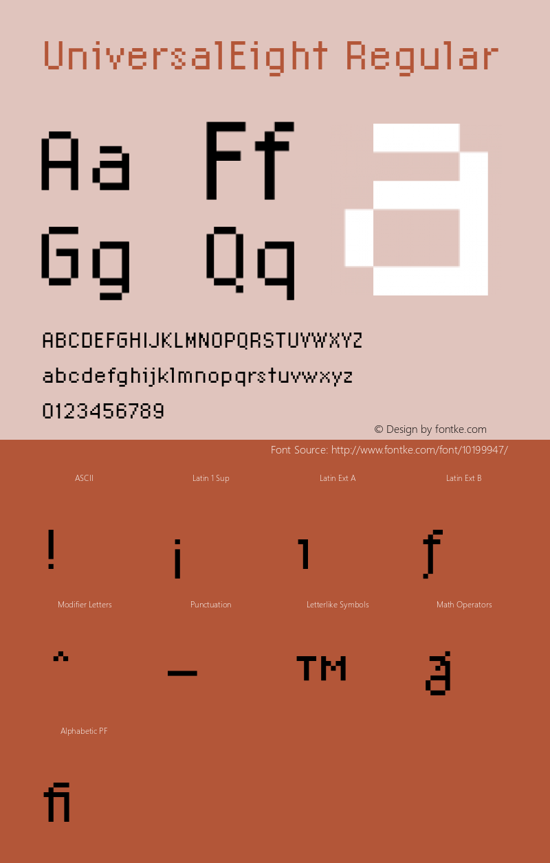 UniversalEight Regular 001.001 Font Sample