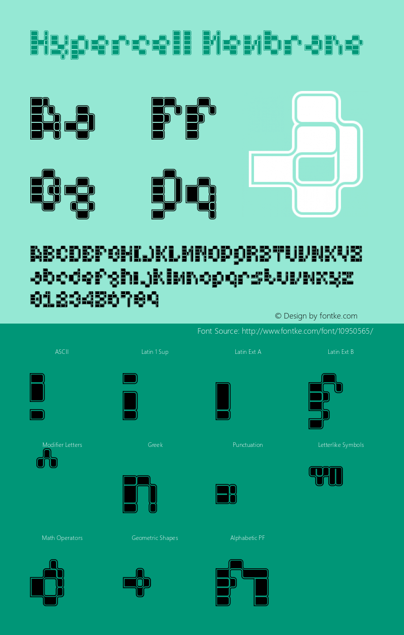 Hypercell Membrane Version 001.000 Font Sample