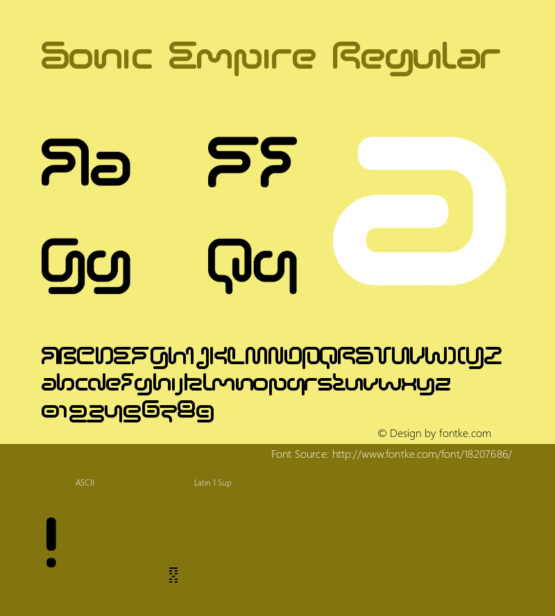 Sonic Empire Regular Version 1.0 Font Sample