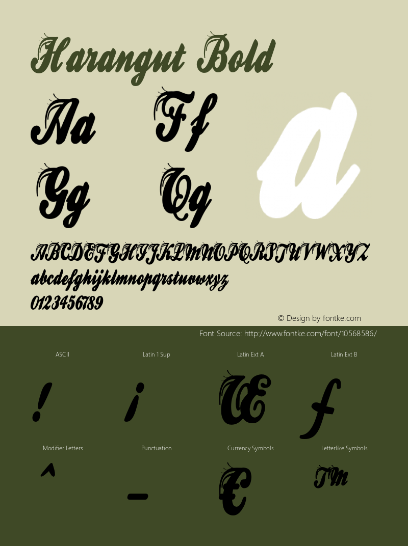 Harangut Bold Version 1.000 Font Sample