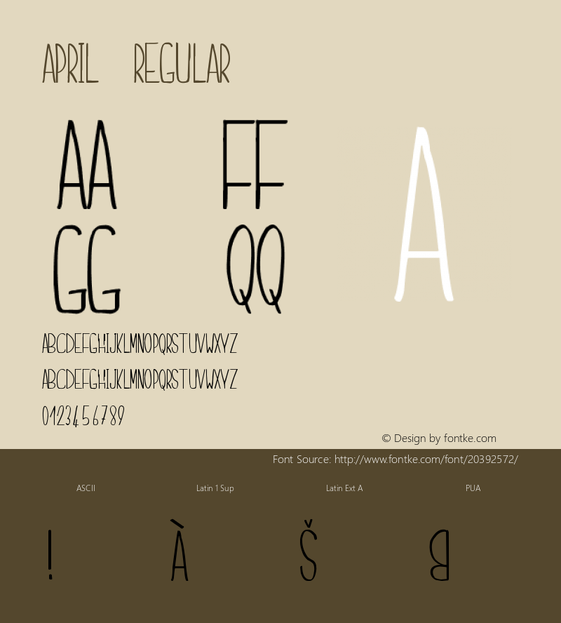 April Version 1.000;PS 001.001;hotconv 1.0.56 Font Sample