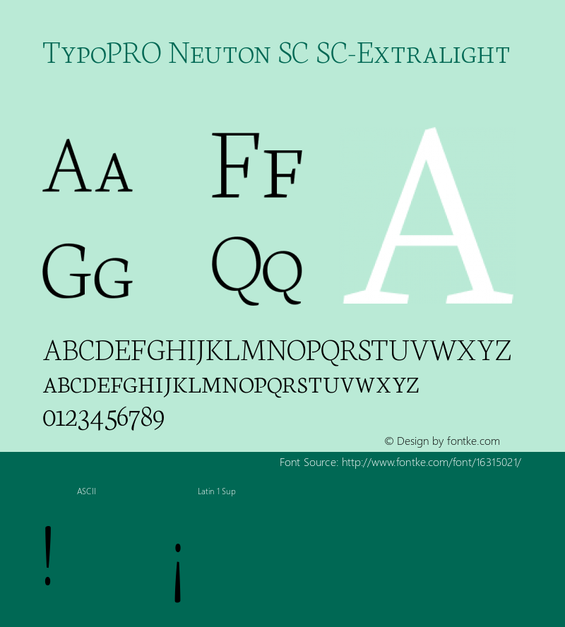 TypoPRO Neuton SC SC-Extralight Version 1.4 Font Sample