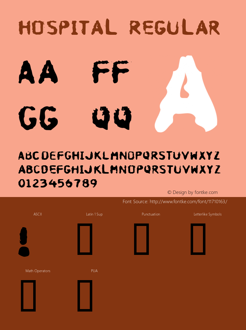 Hospital Regular Macromedia Fontographer 4.1.5 1999.08.14 Font Sample