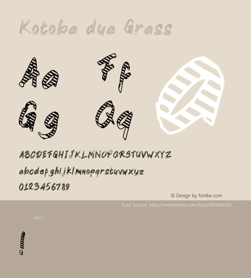 Kotobadua-Grass Version 1.000;PS 001.001;hotconv 1.0.56 Font Sample