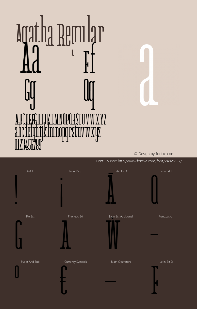 Agatha Version 1.0 Font Sample