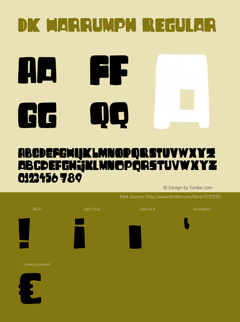 DK Harrumph Regular Version 1.000 Font Sample