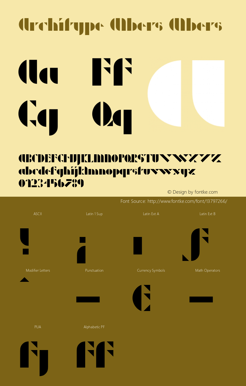 Architype Albers Albers Version 001.000 Font Sample