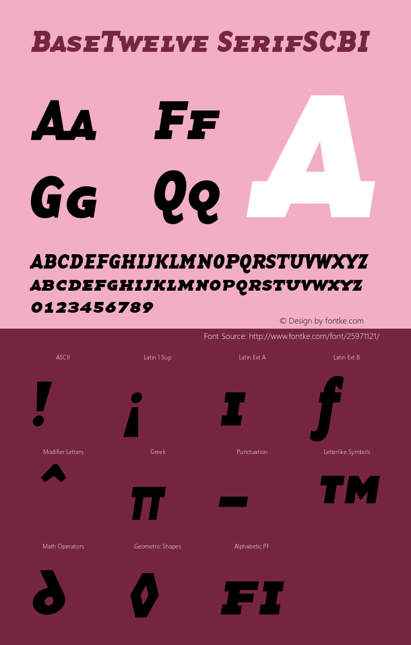 BaseTwelveSerifSCBI Version 001.000 Font Sample