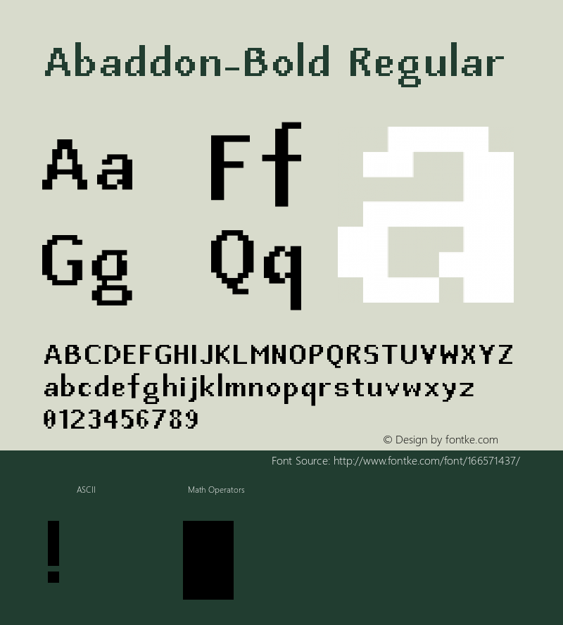 Abaddon-Bold Regular 1.0 Font Sample