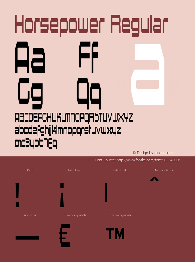 Horsepower Regular OTF 4.000;PS 001.001;Core 1.0.29 Font Sample