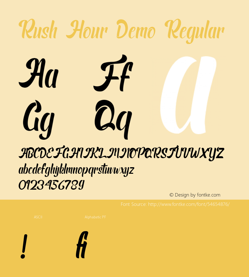 Rush Hour Demo Version 1.003;Fontself Maker 3.4.0 Font Sample