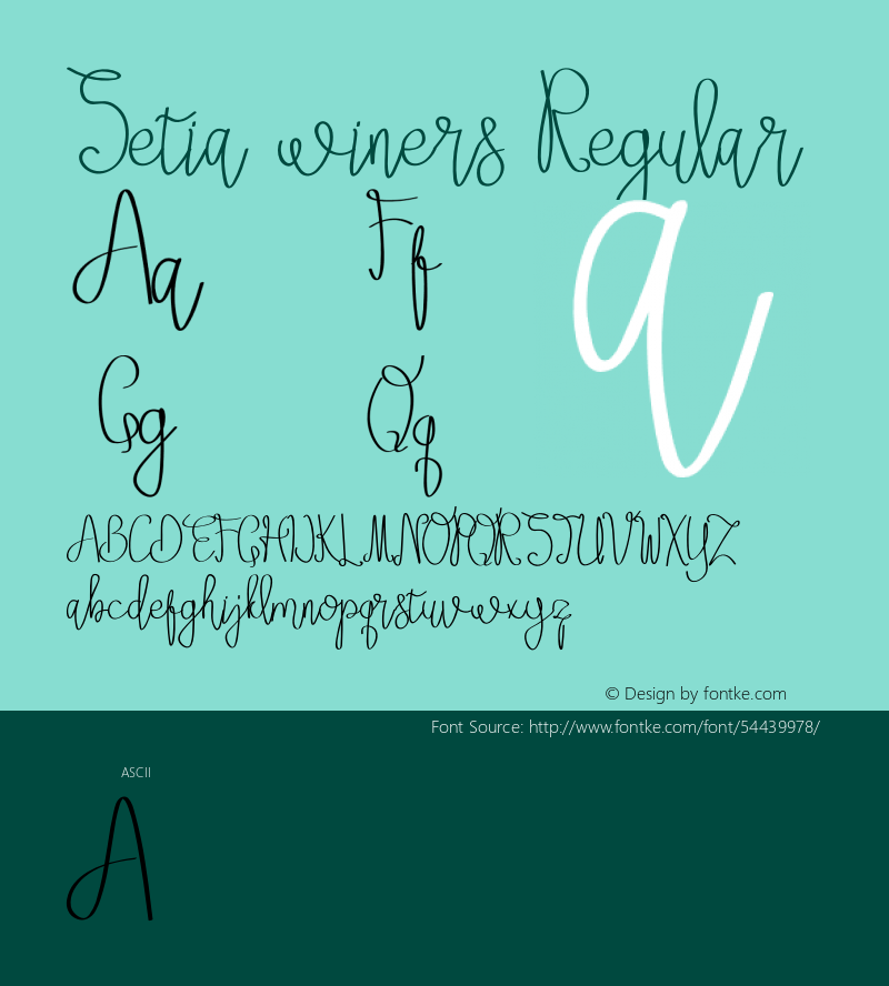 Setia winers Version 1.00;January 12, 2020;FontCreator 11.5.0.2427 64-bit Font Sample