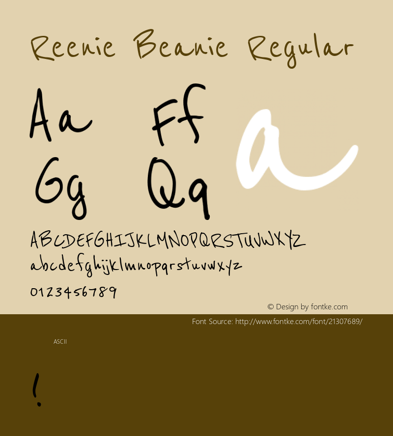 Reenie Beanie Regular  Font Sample