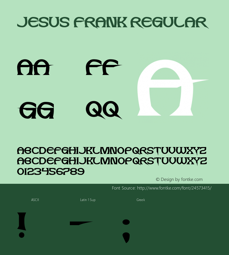 Jesus Frank Version 1.00;November 9, 2017;FontCreator 11.0.0.2408 64-bit Font Sample