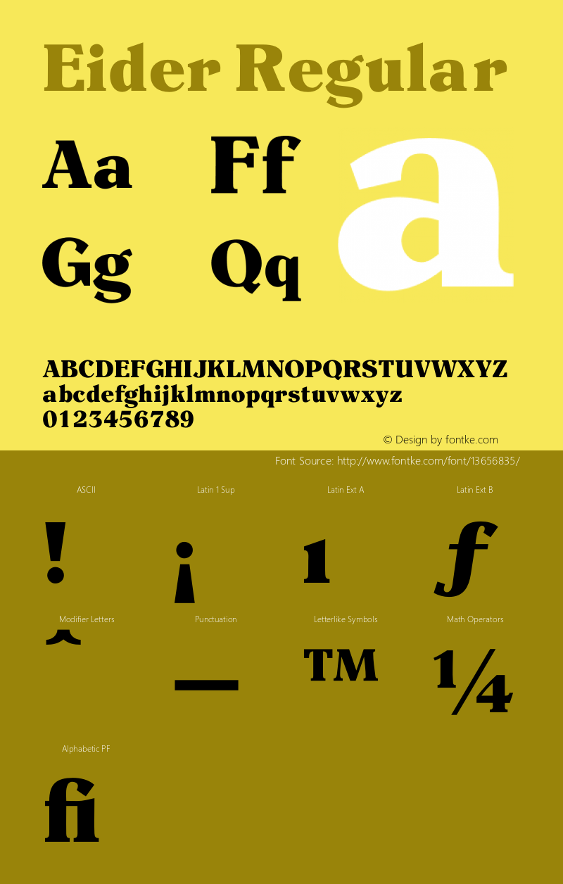 Eider Regular 001.000 Font Sample