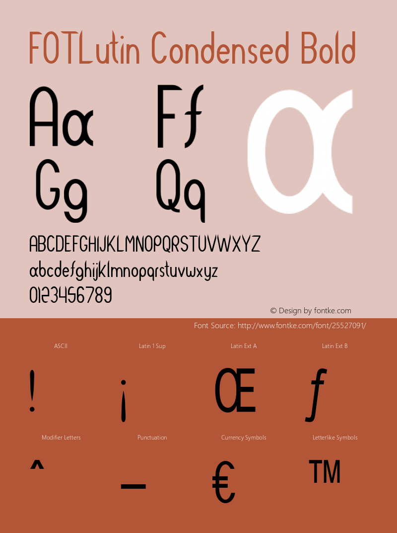 FOTLutin-CondensedBold Version 1.000 Font Sample