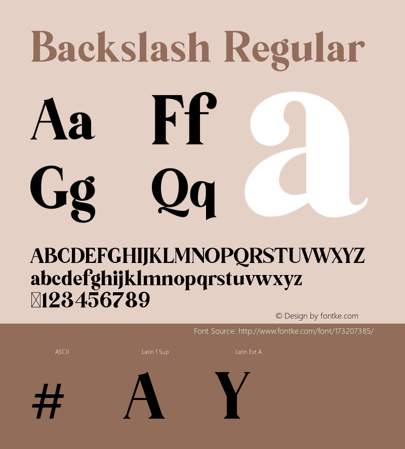 Backslash Version 1.005;Fontself Maker 3.5.1图片样张