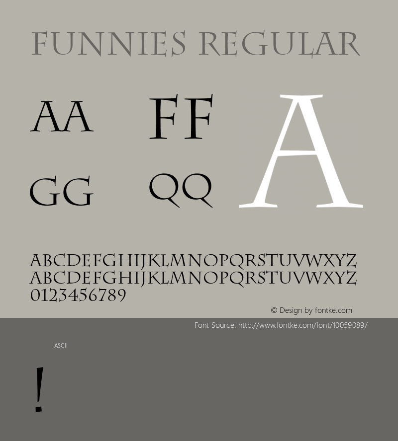 Funnies Regular Unknown Font Sample