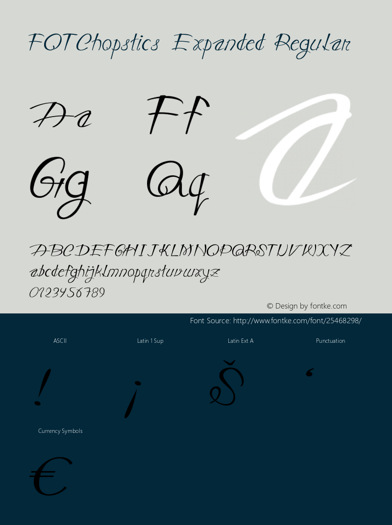 FOTChopstics-ExpandedRegular Version 1.000 Font Sample