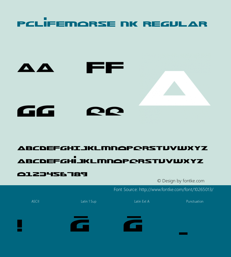 PCLifeMorse NK Regular Macromedia Fontographer 4.1 30.11.2000 Font Sample