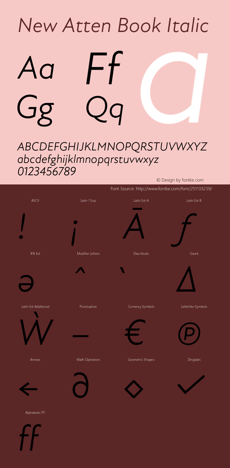 New Atten Book Italic Version 1.101;FEAKit 1.0图片样张