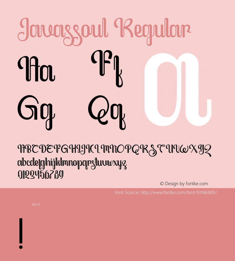 Javassoul Version 1.00;October 16, 2020;FontCreator 12.0.0.2563 64-bit Font Sample