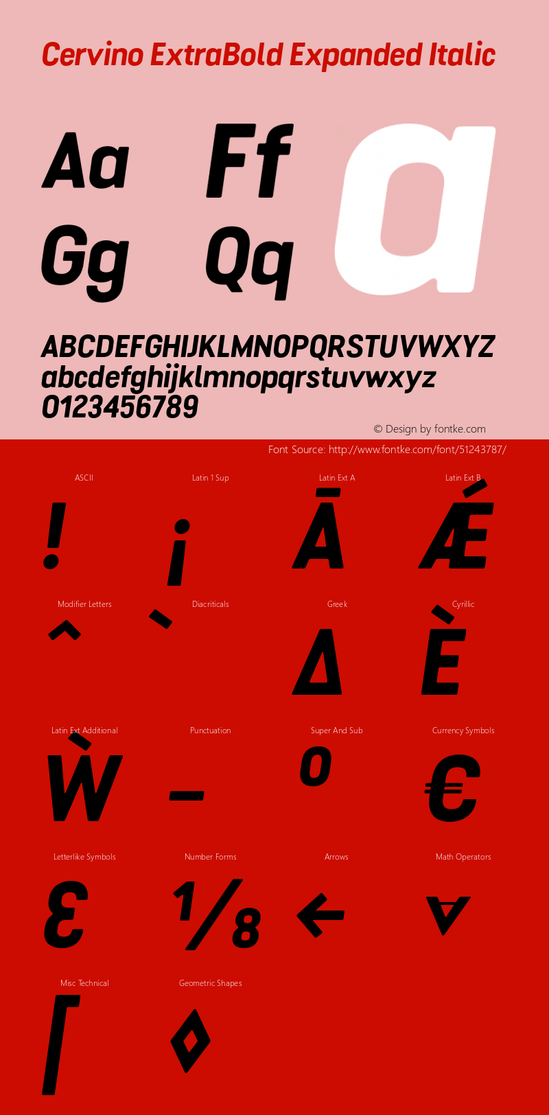 Cervino ExtraBold Expanded Italic Version 1.000;hotconv 1.0.109;makeotfexe 2.5.65596 Font Sample