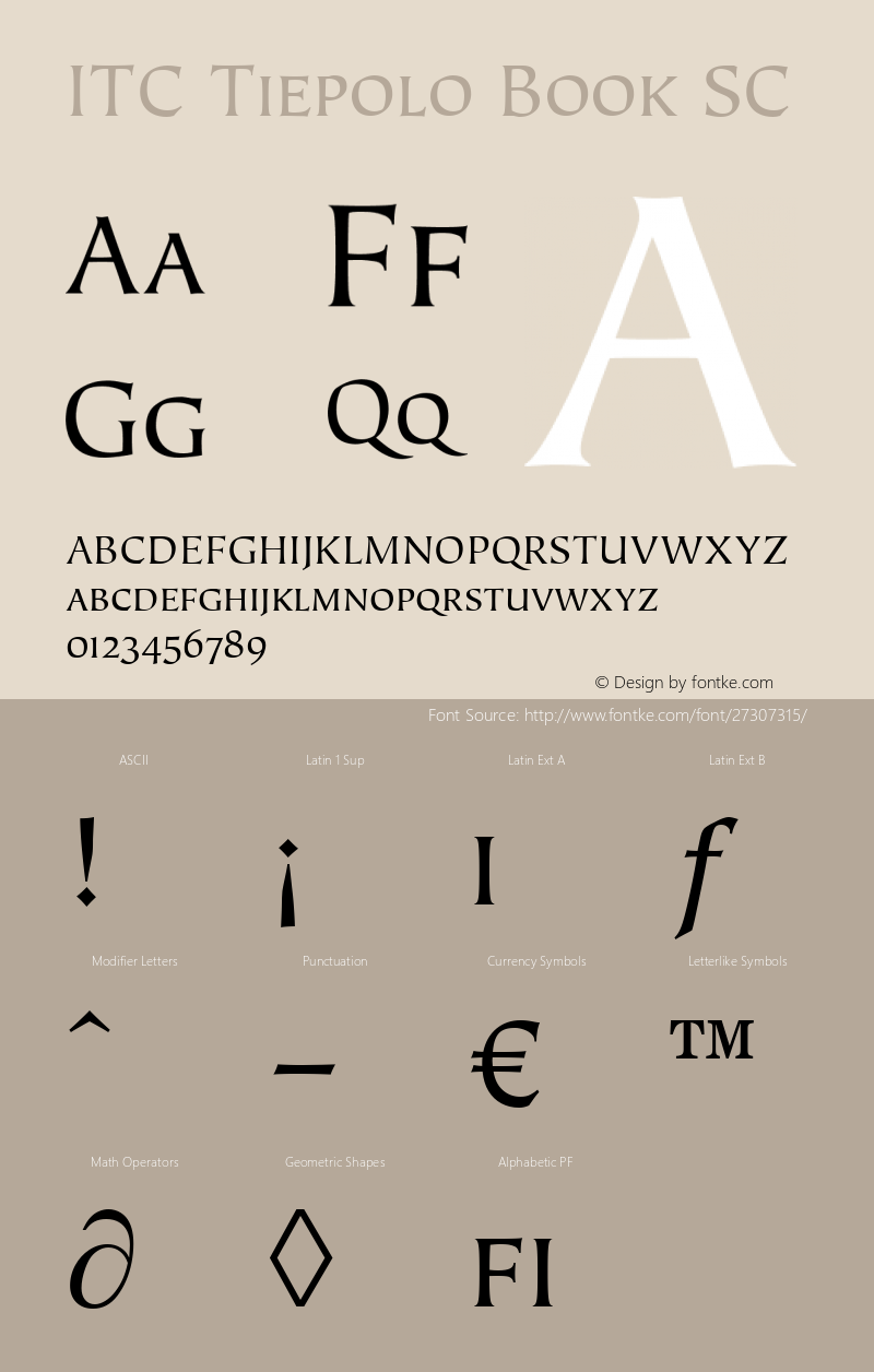 Tiepolo Book SC Version 1.00 Font Sample