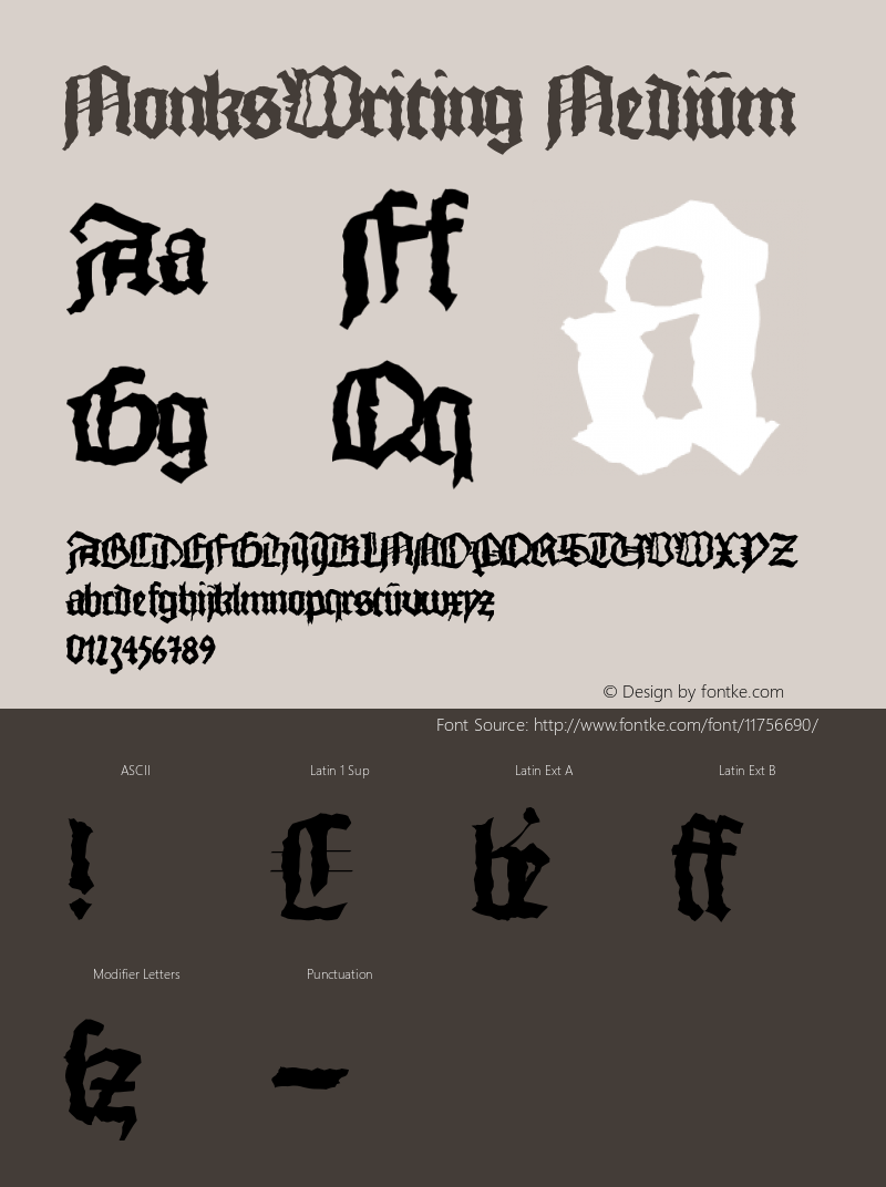 MonksWriting Medium Version 1.1 2004-01-21 Font Sample