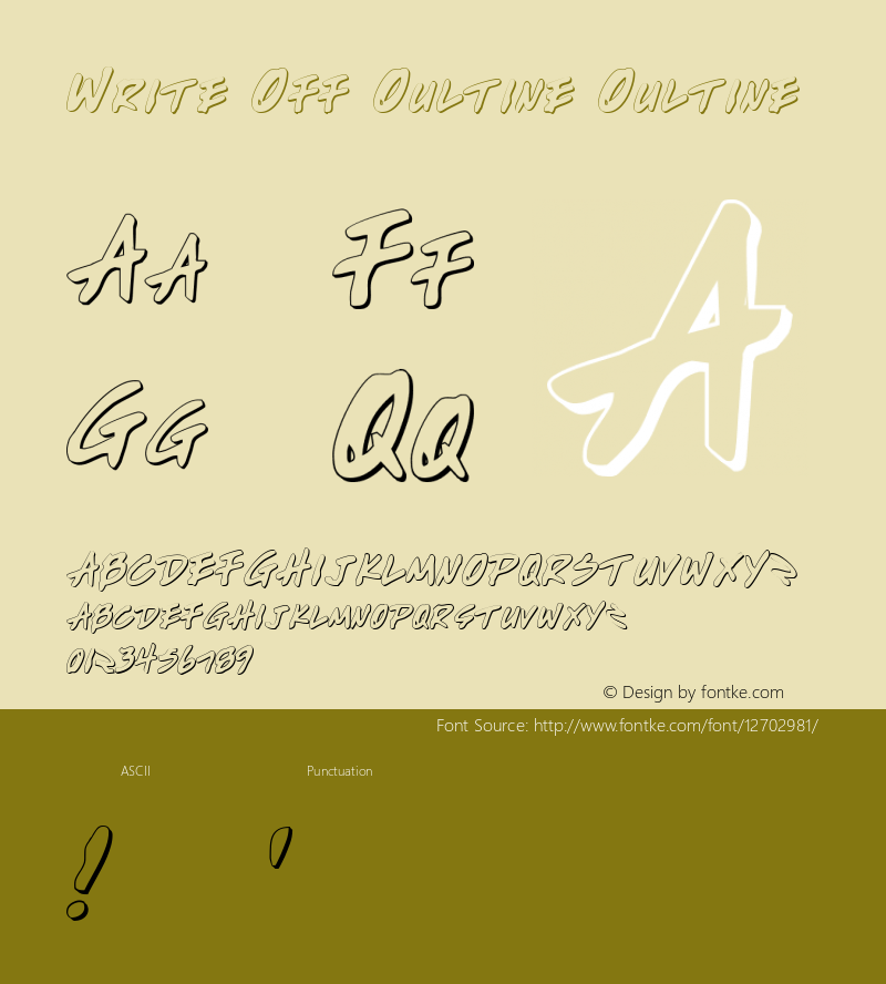 Write Off Oultine Oultine 1 Font Sample