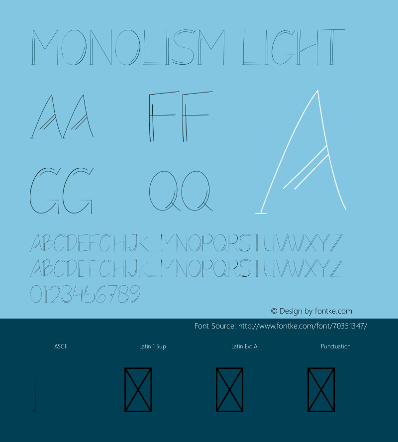 Monolism Light Version 1.002;Fontself Maker 3.5.1 Font Sample